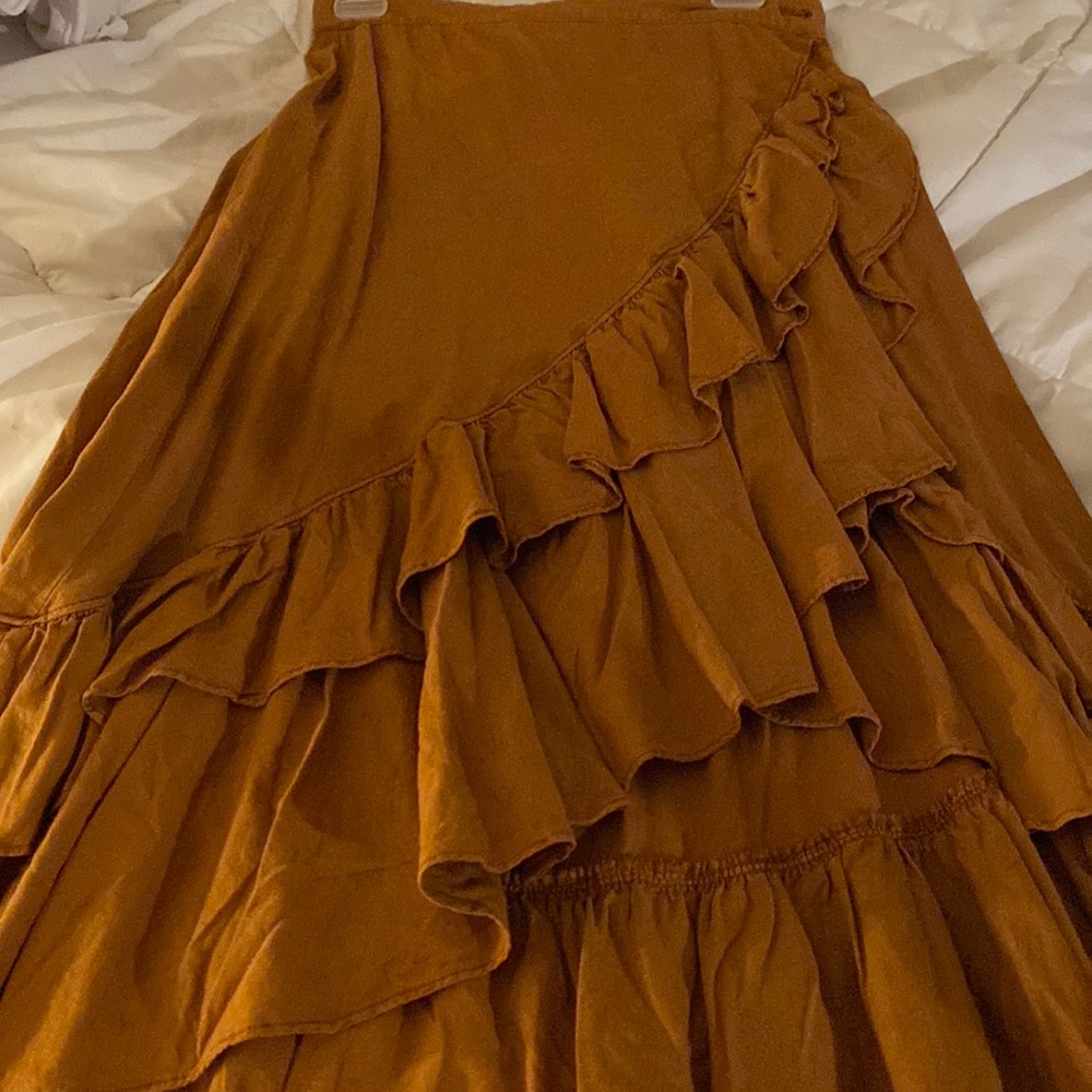 Free People ruffled wrap skirt